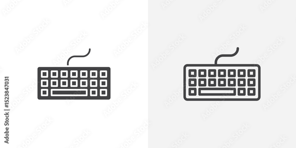 Poster keyboard icon vector symbol for mobile apps and website ui designs.