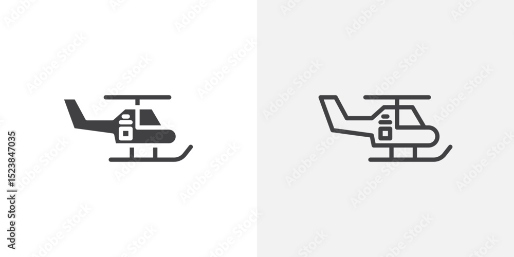 Poster helicopter icon vector symbol for mobile apps and website ui designs.