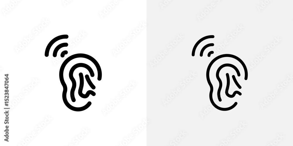 Poster listening icon vector symbol for mobile apps and website ui designs.