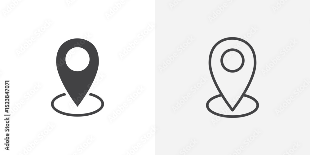 Poster location pin icon vector symbol for mobile apps and website ui designs.