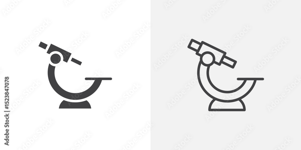 Poster microscope icon vector symbol for mobile apps and website ui designs.