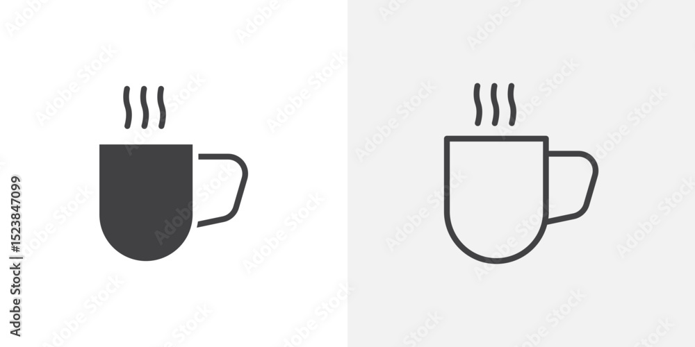 Aufkleber mug icon vector symbol for mobile apps and website ui designs.