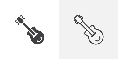Guitar icon vector symbol for mobile apps and website UI designs.