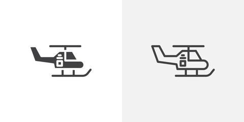 Helicopter icon vector symbol for mobile apps and website UI designs.