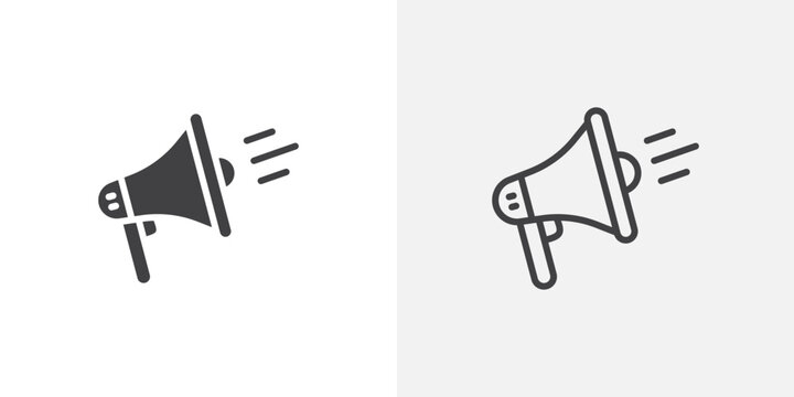 Megaphone icon vector symbol for mobile apps and website UI designs.