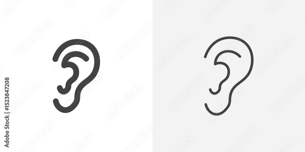 Poster ear icon vector symbol for mobile apps and website ui designs.