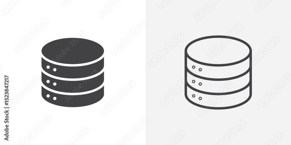 Poster database icon vector symbol for mobile apps and website ui designs.