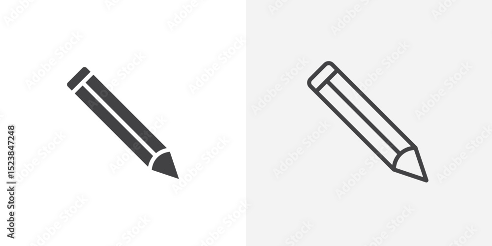 Poster pencil icon vector symbol for mobile apps and website ui designs.
