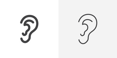 Ear icon vector symbol for mobile apps and website UI designs.