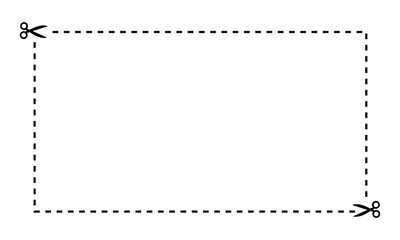 Scissor with cut line icon. paper dash cut mark icon. scissor trim line icon. dotted dash cutting line symbol . Vector Illustration . EPS 10 .