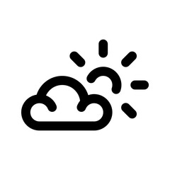 Summer holiday icon. Sunny weather icon, simple outline design, representing clear skies, warm temperatures, or good forecasts, suitable for weather apps, travel, or outdoor events.