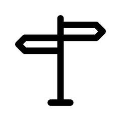Summer holiday icon. Travel signposts icon, simple outline design, representing directions, destinations, or travel choices, suitable for tourism, navigation, or journey planning.
