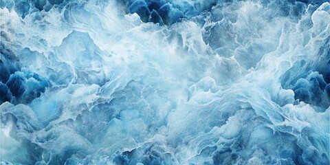 Obraz premium Abstract blue and white swirling texture resembling ocean waves or clouds with dynamic patterns background