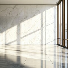 Obraz premium Lobby with Marble Walls and Reflective Floor