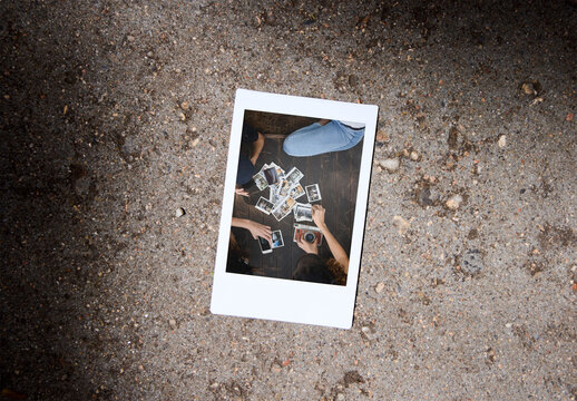 Mini Polaroid Mockup for Design. 46 x 62 mm, Vertical.