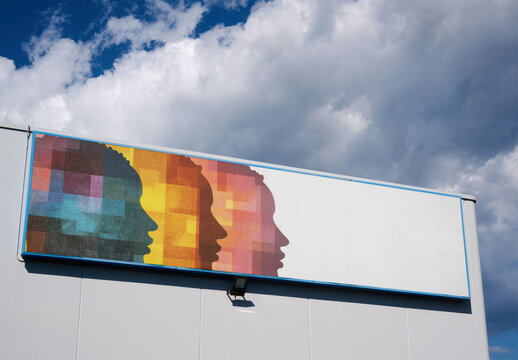 Outdoor Ad Horizontal Billboard Mockup