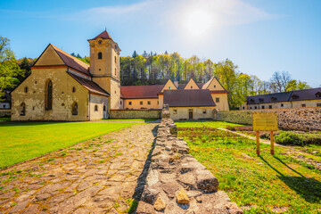 Medieval monastery Cerveny Klastor near Peak Tri Koruny or Trzy Korony in Pieniny National park in Slovakia and Poland © Zedspider
