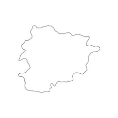 Andorra Country map for travel and design presentation. Simple outline drawing Andorra map