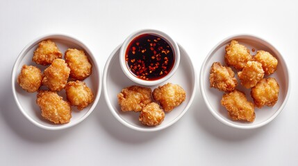Crispy Fried Chicken Bites with Sauce.