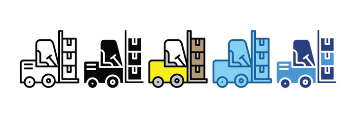 Forklift Loader  Icon Element For Design