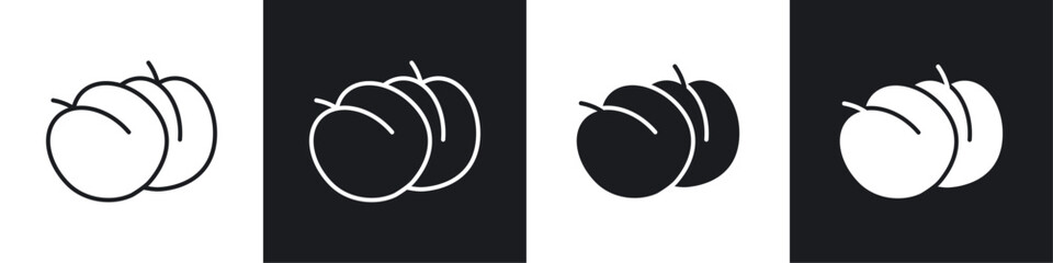 Plum icons graphic vectors