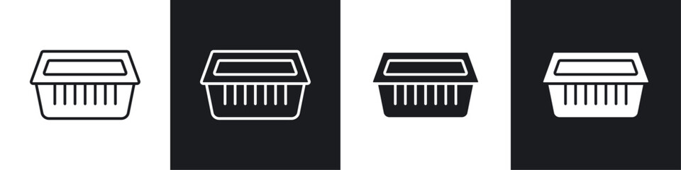 Aluminum foil food container icons graphic vectors