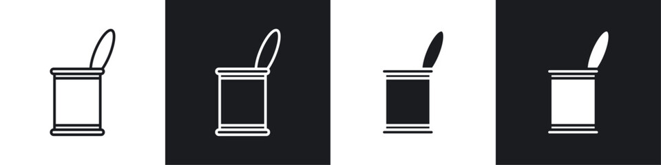 Open tin can icons graphic vectors