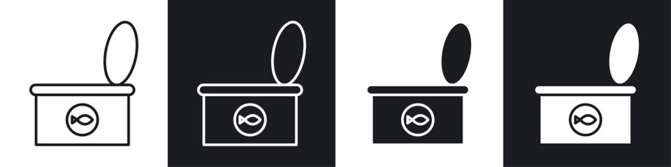 Cat food icons graphic vectors