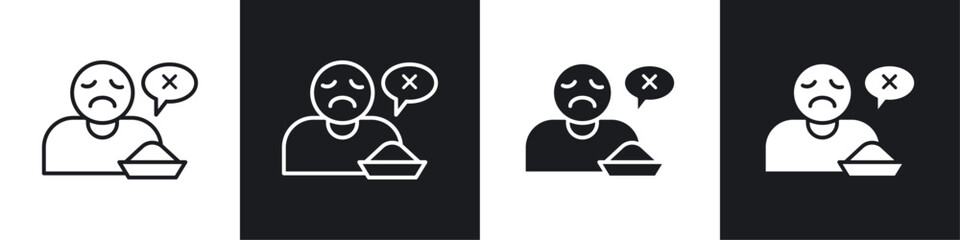 Lack of appetite icons graphic vectors