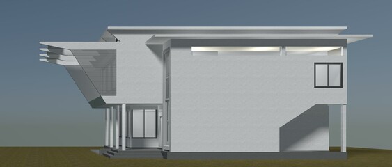3D illustration of building project