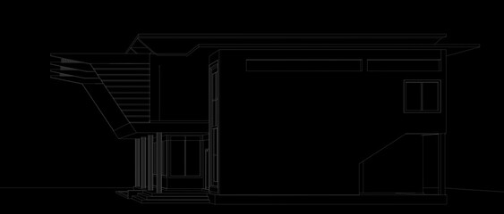 3D illustration of building project