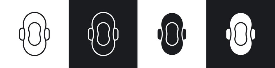 Feminine hygiene pad icons graphic vectors