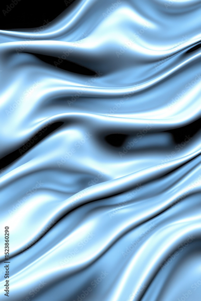 Poster smooth flowing metallic fabric texture with abstract wave patterns in high resolution