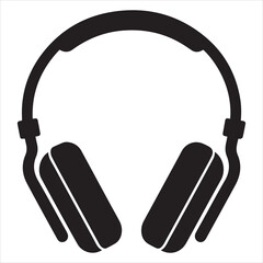 Obraz premium Musical Sound Experience Headphones Isolated on White Background Black and White