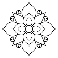 Fototapeta premium Flower Art SVG – Bold Line Floral Shape for Coloring Pages, Wall Decor, and Crafts