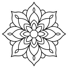 Obraz premium Flower Art SVG – Bold Line Floral Shape for Coloring Pages, Wall Decor, and Crafts