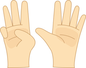 Obraz premium Number 8 Finger Hand Gestur Counting