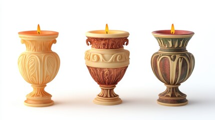 Decorative Candles in Urns.