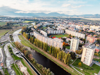 Liptov region with mountains around. Liptovsky Mikulas landspace, slovakia.