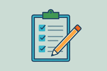 clipboard with checklist and pencil icon