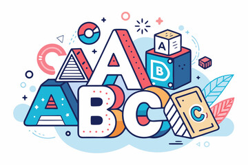 alphabet blocks abc arranged