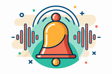 Fototapeta premium school bell sound waves icon