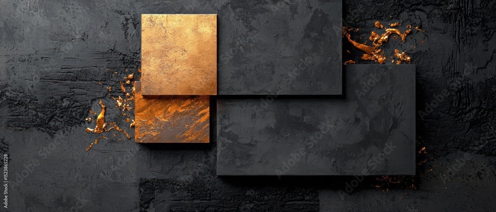 Poster digital art piece that appears to be a composition of three square tiles arranged in a diagonal line