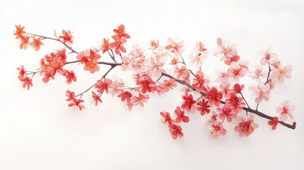 Fototapeta premium Delicate Pink Cherry Blossom Branch.