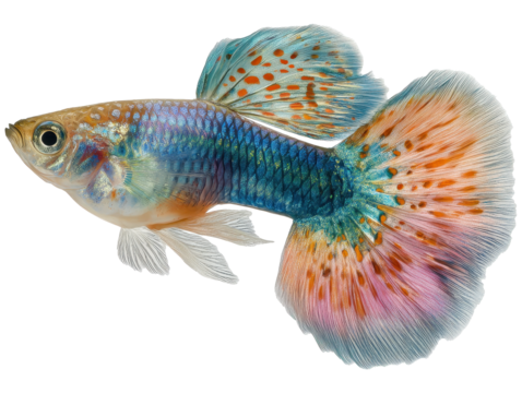 guppy fish isolated on transparent background