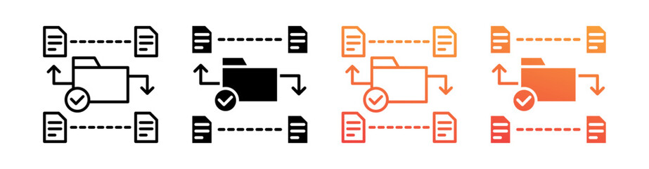 Organized Multiple Style Icon Set Vector 