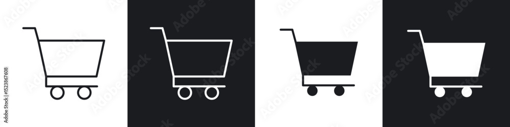 Poster shopping cart icons vector graphics for web designs