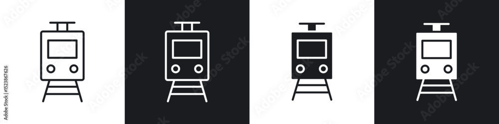 Poster train icons vector graphics for web designs