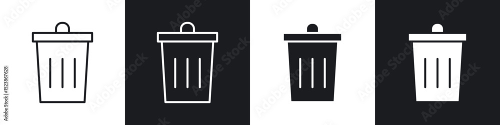 Poster trash icons vector graphics for web designs