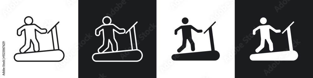 Poster treadmill icons vector graphics for web designs